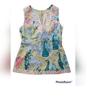 Lilly Pulitzer Southern Belle Peacock tunic